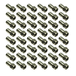 Lot de 50 connecteurs type F en laiton RG6 – male 75#937; Unispectra SC-Fm-6-C.360HEX